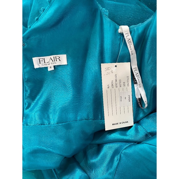 NWT Teal Blue Grad Pageant Dress - Picture 7 of 7